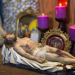 Pogrzeb Jezusa Statua Jezus Chrystus Prezenty katolickie dla kobiet i mężczyzn Figurki Jezusa Religijne Chrześcijańskie Wystrój Domu