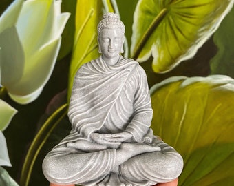 Small Gautama Buddha Statue, Shakyamuni Buddha Sitting in Dhyana Mudra, Garden Decor