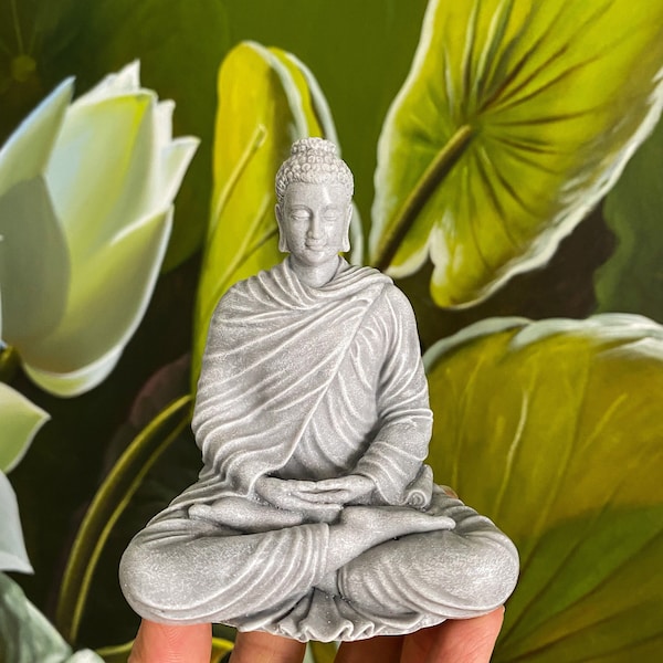 Small Gautama Buddha Statue, Shakyamuni Buddha Sitting in Dhyana Mudra, Garden Decor