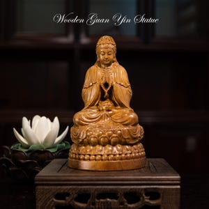 Sitzende Guan Yin Bodhisattva auf Lotus Blume-Kwan Yin, Quan Yin, Kuan Yin Statue-Spirituelles Dekor für Meditation, Mitgefühl & Feng Shui Geschenke