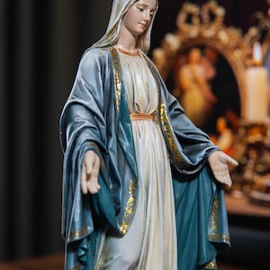 Hand-painted Our Lady of Grace Statue Virgin Mary Blessed Mother ...