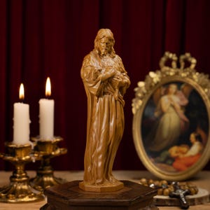 Jesus Christ with Lamb Jesus Statue Sacred Heart of Jesus Religious Gifts Small Jesus Figurine Christian Decor Catholic Gifts Women & Men
