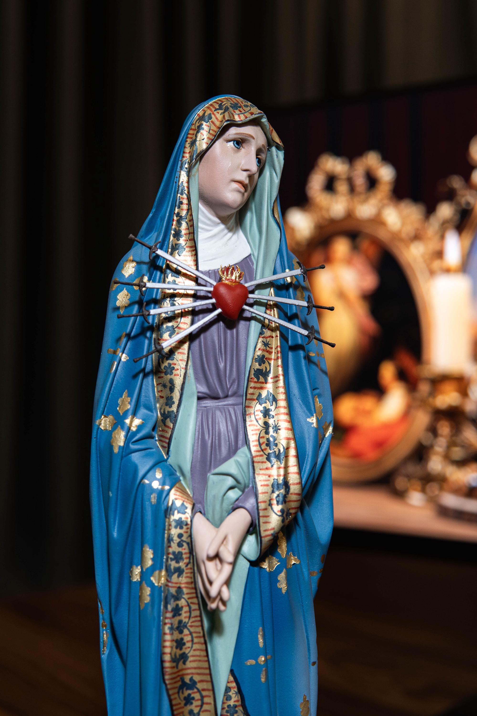 Our Lady of Sorrows Statue With Seven Swords-premium Hand-painted