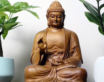 Statua Di Guanyin In Occhio Di Tigre Con Piedistallo In Legno - Statue Di Buddha E Divinità - Foto 8