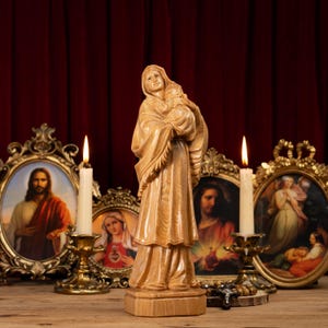 Virgin Mary Statue Holding Baby Jesus Blessed Mother Statues Catholic Gifts Christian Decor Religious Gifts for Women & Men Home Decor