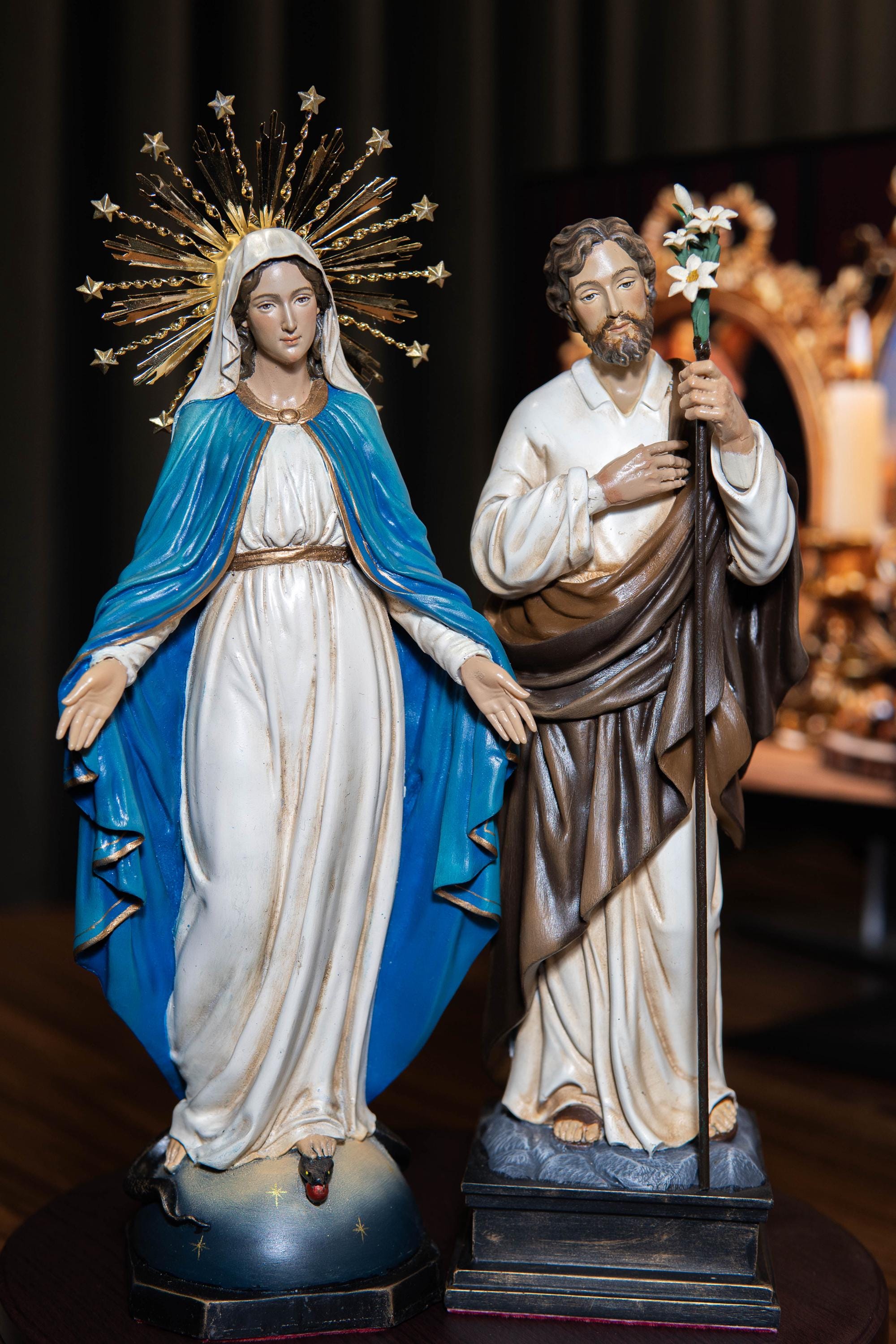 Hand-painted Saint Joseph and Virgin Mary Statue Set - Virgin Mary