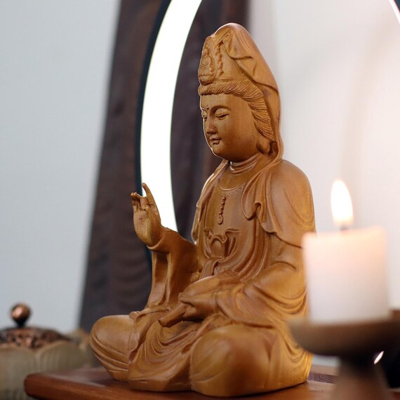 ARTVARKO Grande statua di Buddha in ottone buddismo benedizione scultura tibetana Feng Shui Yoga Home Decor altezza 40,9 cm ARTVARKO Grande statua di Buddha in ottone buddismo benedizione scultura tibetana Feng Shui Yoga Home Decor altezza 40,9 cm