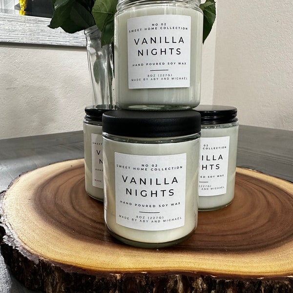 Hand Poured Vanilla Candle | Vanilla Fragrance Candle | Soy Candle Sweet Home Collection | Vanilla Nights No 2