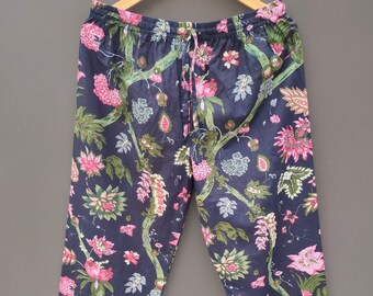 Cotton Palazzos- Pajamas Bottoms - Cotton Pajamas Bottoms - High Quality Cotton Pajamas - Long wear - Hand Block Print