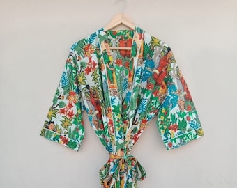 Indian kimono robe, Cotton kimono robe, Cotton kimono, soft and comfortable, beach robe , bath robe, Night wear kimono, Robes