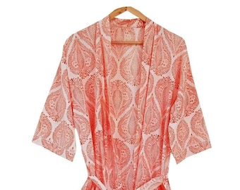 Indian Kimono Robe, Cotton Floral print Kimono, 100% Cotton kimono, Soft and comfortable, Bath robes, Beach wear kimono, Night wear kimono