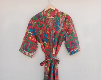 Indian kimono robe, Cotton kimono robe, Cotton frida kimono, soft and comfortable, beach robe , bath robe, Night wear kimono, Robes