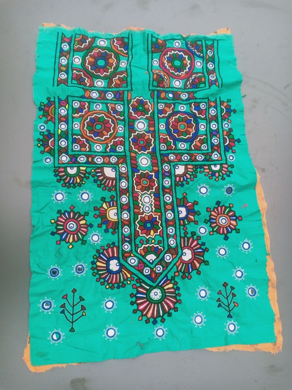 Vintage Boho Banjara Yoke Neckline,Handmade India… - image 1