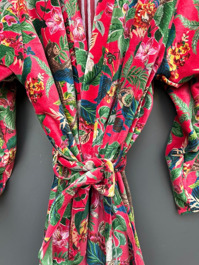 Ofmd Robe OFMD Velvet Banyan Fabric Kimono Cotton Velvet Robe Long, Original OFMD ...