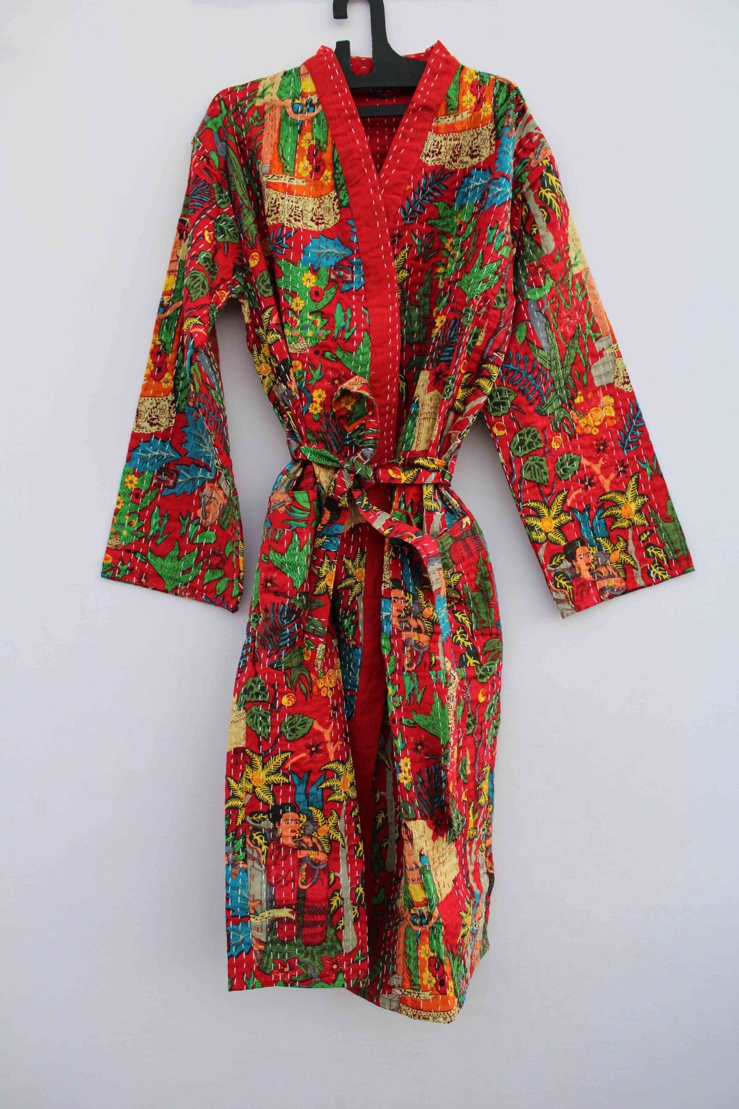 Ofmd Robe Kimono OFMD Cotton Robe Embroidery, Handmade Robes, Kantha Kimonos ...
