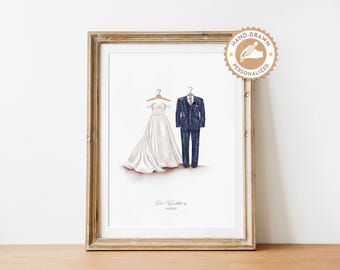 Custom Wedding Painting | Watercolor Bride Groom Portrait | Wedding Keepsake