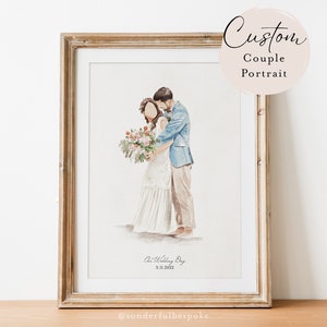 Aangepaste bruiloft aquarel schilderij | Bruiloft portret | Cadeaus voor het koppel | Bruiloft illustratie | Aangepaste huwelijkscadeau | Unieke bruiloften