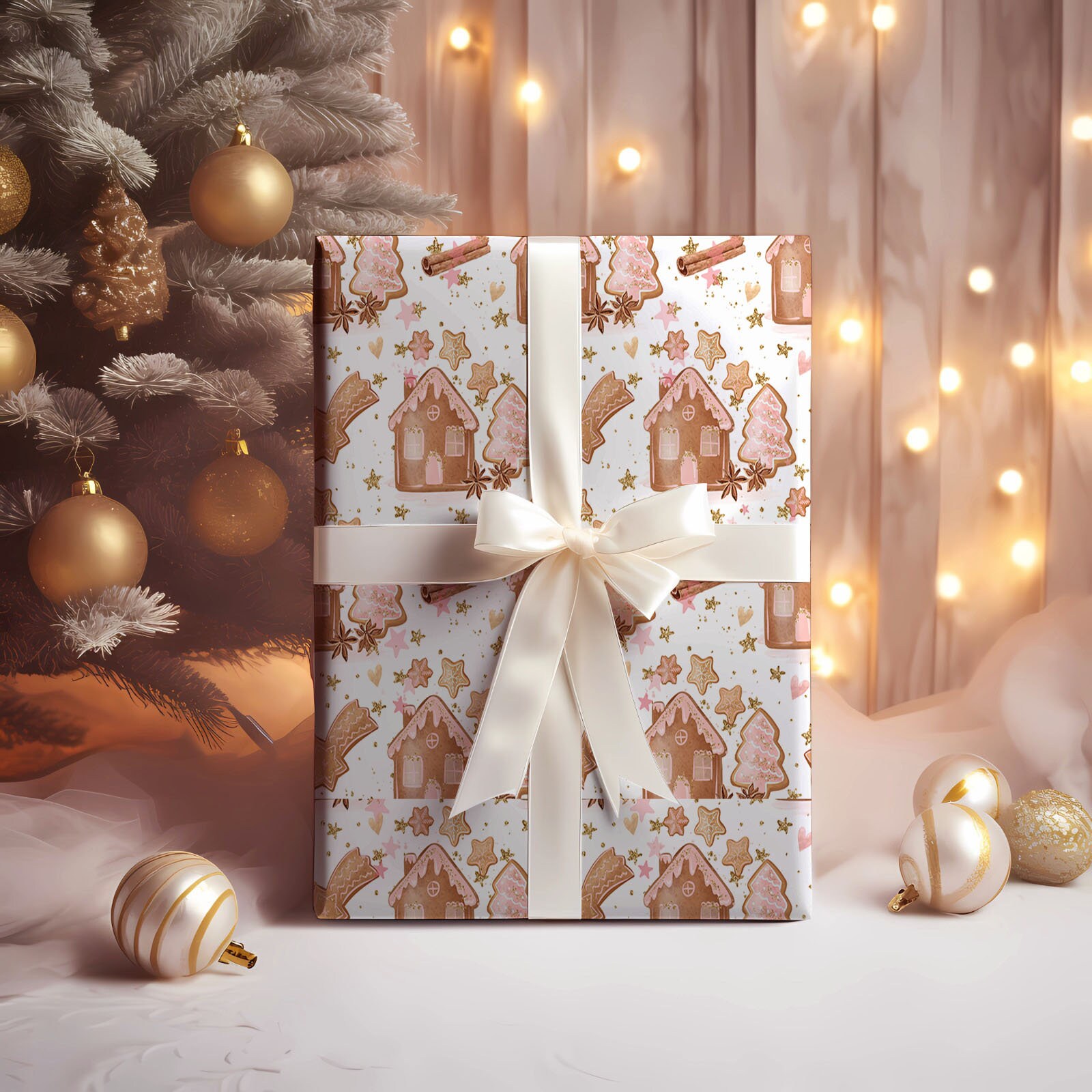 Roll of Gingerbread Holiday Wrapping Paper – The Glass Hall