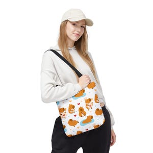 Cute Corgi Pattern Tote Bag | Dog Hearts, Playful Pets Allover Print