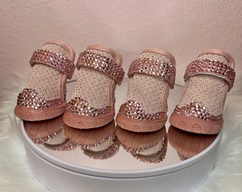 Pink Rhinestone Bling Luxury Dog Shoes