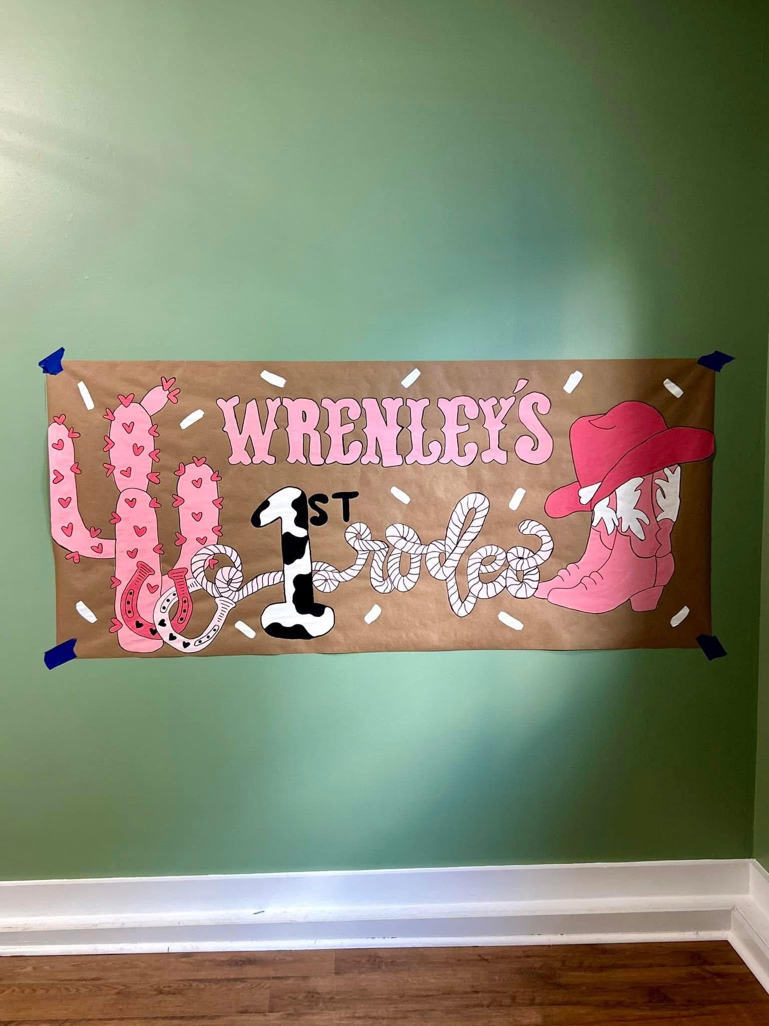 First Rodeo Birthday Theme Banner, First Rodeo Birthday, Cow Birthday ...