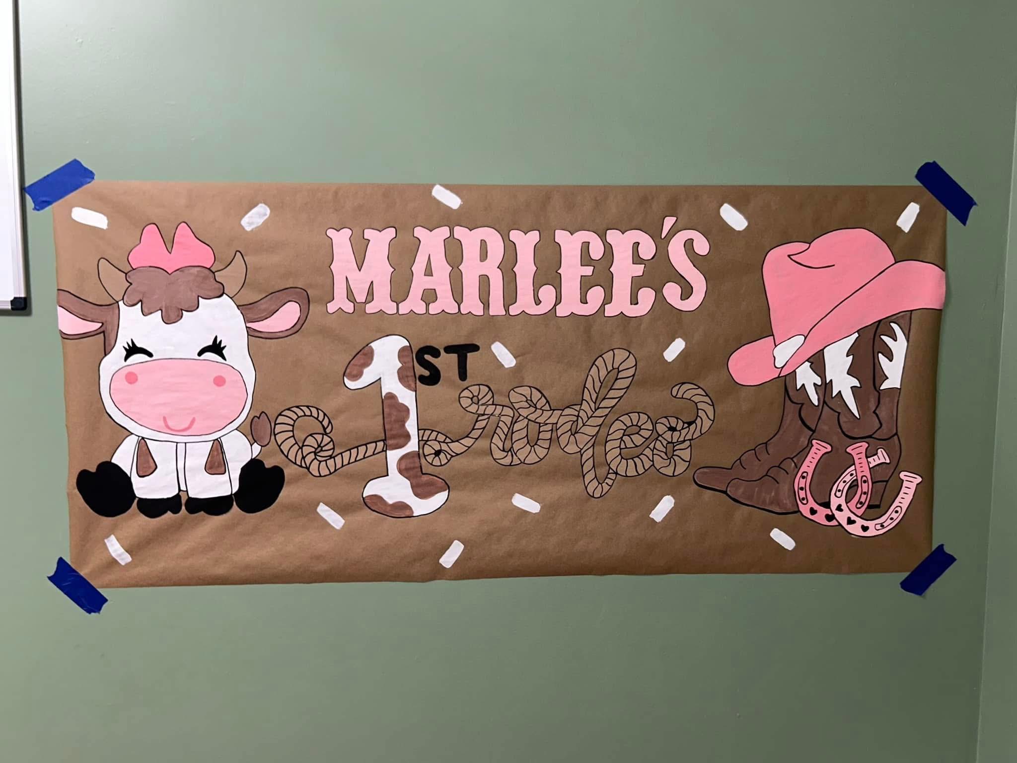 First Rodeo Banner First Rodeo Birthday Theme Banner, First Rodeo Birthday, Cow Birthday ...