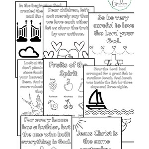 Bible Coloring Pages for kids! - Set of 8- Instant Download