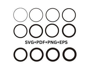 Circular SVG Bundle: Circle Outline, Frame, and Silhouette SVG Files for Printable Crafts, Cricut & Silhouette