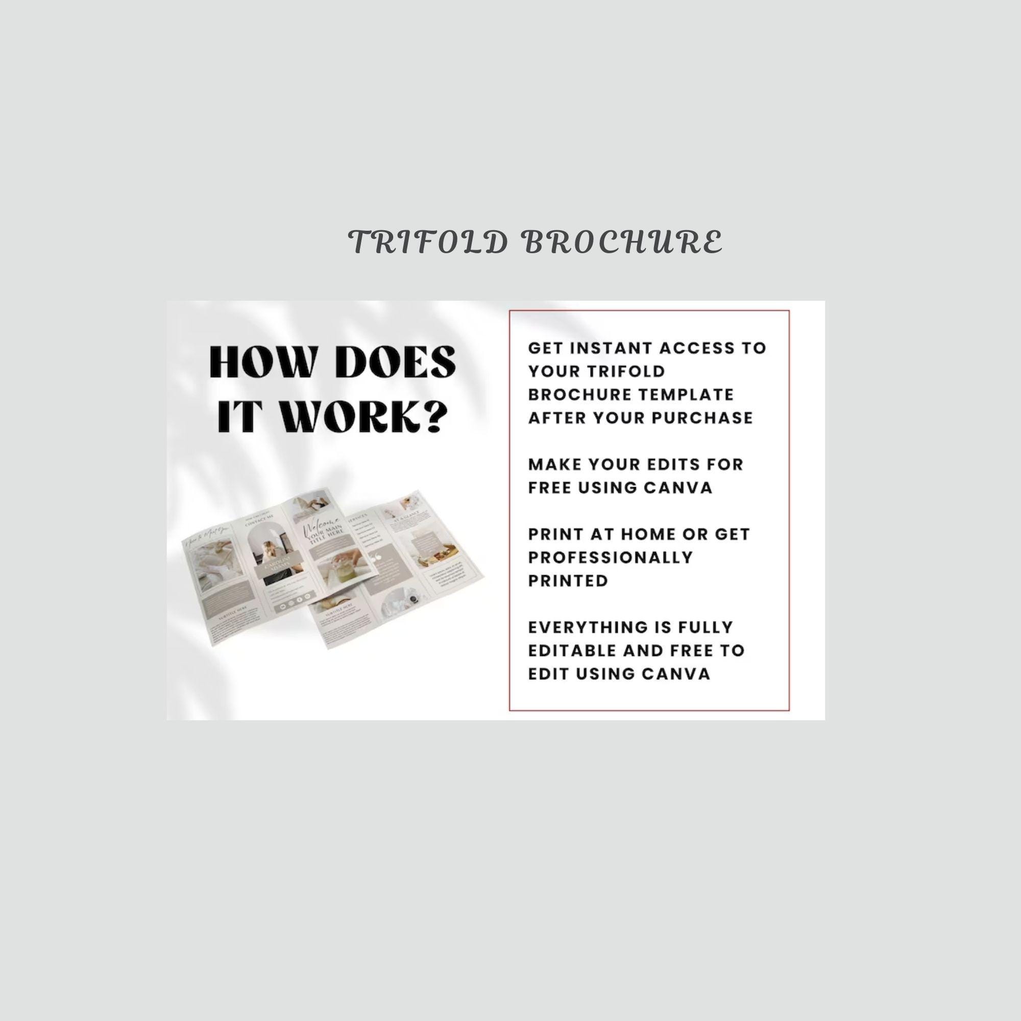 Canva Trifold Brochure Template - Stylish Editable Design for Food