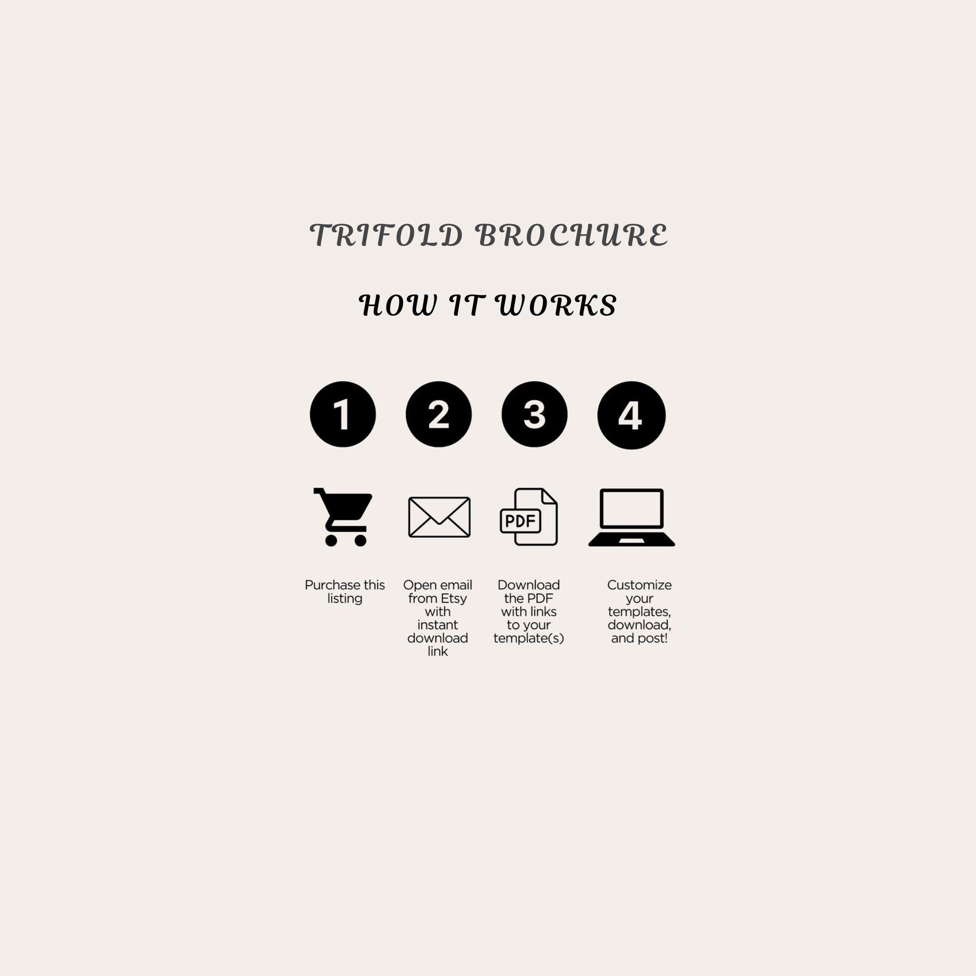 Canva Trifold Brochure Template - Stylish Editable Design for Food