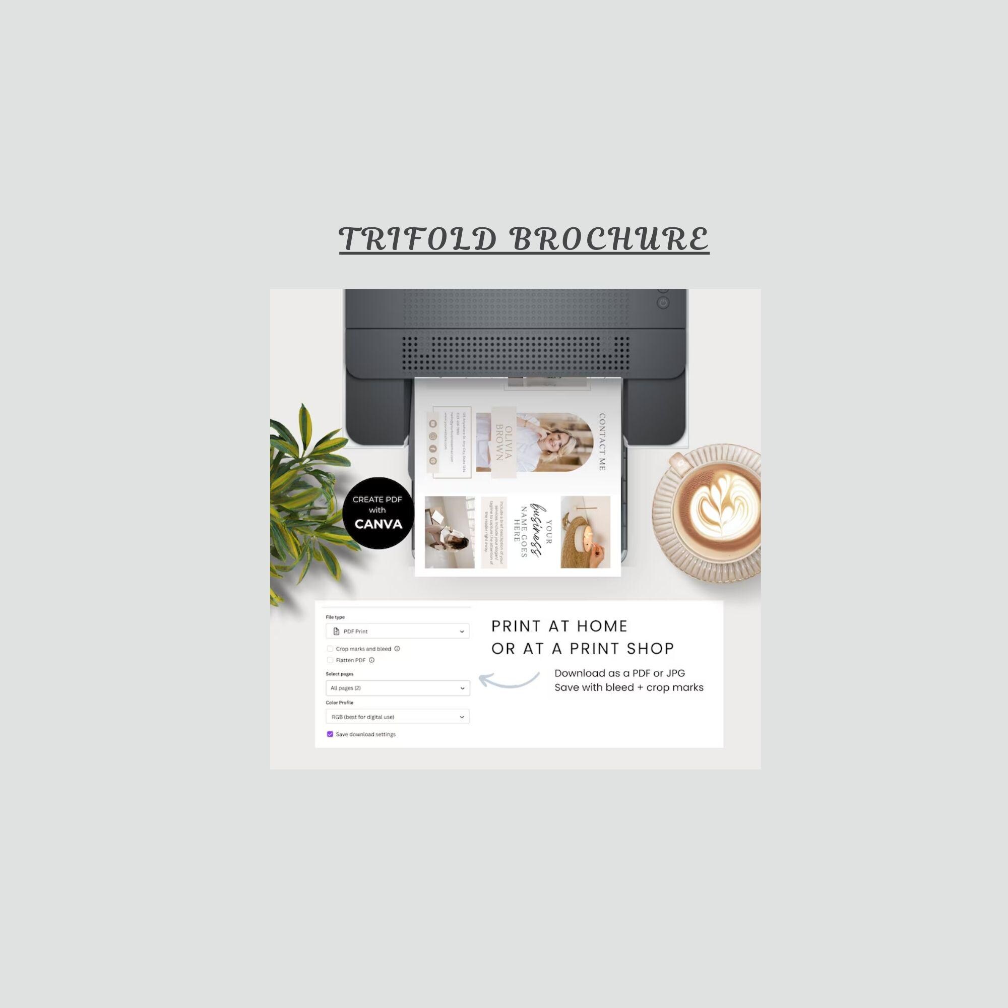 Canva Trifold Brochure Template - Stylish Editable Design for Food