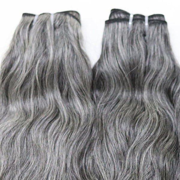 Salt and Pepper Hair Extensions Etsy