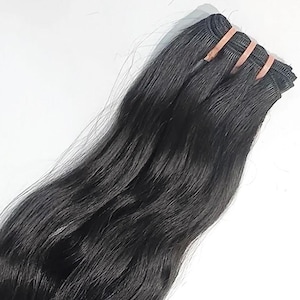 Thicklengths バージン インド産 ナチュラル ブラック ヘア バンドル ウェーブ 長持ち 人毛エクステンション 100% 未処理の髪で作られた女性と女の子向け。