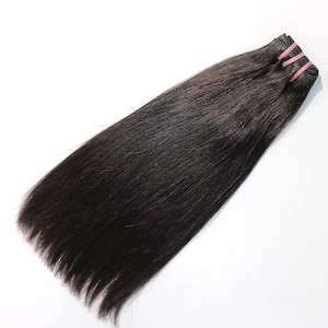 インド産ヘアバンドル | インドの寺院から直送された天然ストレートヘア | 女性用ヘアエクステンション | 生ヘアエクステンション | ヴァージン人毛