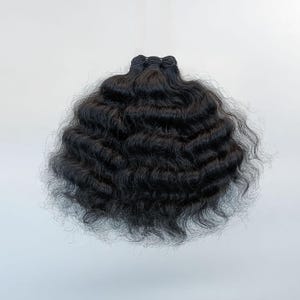 Thicklengths バージンインドヘアエクステンション カーリーナチュラルブラックヘア、あらゆるヘアスタイルに最適 100%人毛シングルドナーヘア使用