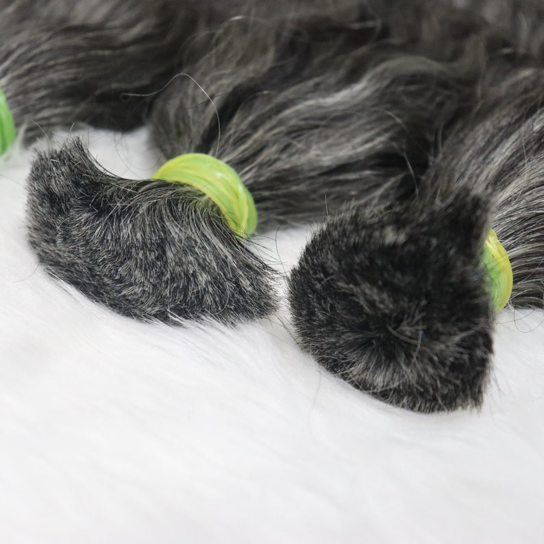 Salt and Pepper Human Braiding Hair Three Bundle Grey Hair Extensions