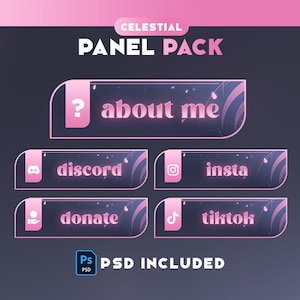 Twitch Panels - Celestial Pink Twitch Panels - Stream Panels | Twitch Stream Panels | Minimal Twitch Panels