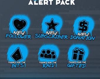 Spray Paint Animated Stream Alerts - Twitch Alerts -  Sub Bomb Alert - Compatible with Streamlabs and StreamElements Easy to Use-WEBM Format