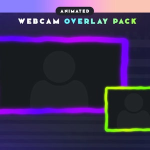 RGB ANIMATED Gradient Webcam Border Pack, Webcam Overlays for Twitch, Youtube, Facebook - Soft Gradient, Cosmic