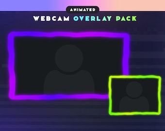 RGB ANIMATED Gradient Webcam Border Pack, Webcam Overlays für Twitch, Youtube, Facebook - Soft Gradient, Cosmic