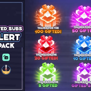 Gifted Subs Animated Stream Alerts - Twitch Alerts -  Sub Bomb Alert - Compatible with Streamlabs and StreamElements Easy to Use