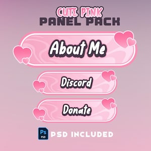 Twitch Panels - Cute Pink Twitch Panels - Stream Panels | Twitch Stream Panels | Minimal Twitch Panels