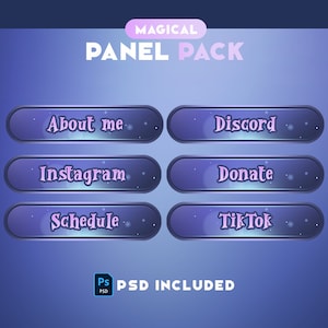 Twitch Panels - Enchanted Pink Panels - Stream Panels | Twitch Stream Panels | Minimal Twitch Panels