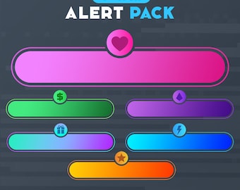 Minimal Animated Stream Alerts - Twitch Alerts -  Sub Bomb Alert - Compatible with Streamlabs and StreamElements Easy to Use - WEBM Format