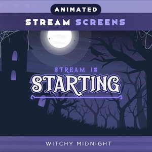 Witchy Goth Lila Animierter Stream Screen für Twitch | Gothic & Spooky | Lila Overlay | Twitch animierter Bildschirm| für OBS, Vtuber Hintergrund