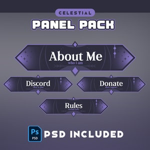 Purple Twitch Panels - Celestial Twitch Panels - Stream Panels | Twitch Stream Panels | Minimal Twitch Panels | Twitch Panels