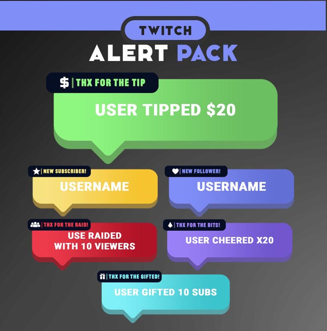 Chat Bubbles Animated Stream Alerts - Twitch Alerts - Sub Bomb Alert ...
