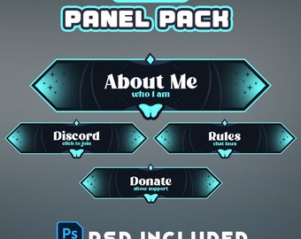 Painéis Twitch - Borboleta Azul - Painéis Stream | Painéis de transmissão do Twitch | Painéis Mínimos de Twitch