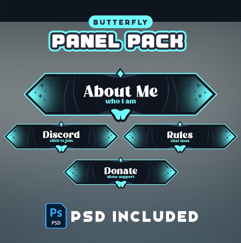Twitch Panels - Blue Butterfly - Stream Panels | Twitch Stream Panels ...