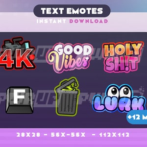 18x Twitch Emotes Pack for Streamers - Static Text Emote - Text Emote - Emote Pack- Emote Bundle - Lofi - Cute - Twitch - Discord